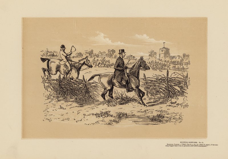 Hunting Sketches, No 11, A Sporting Parson by Hablot Knight (1815 92) Browne