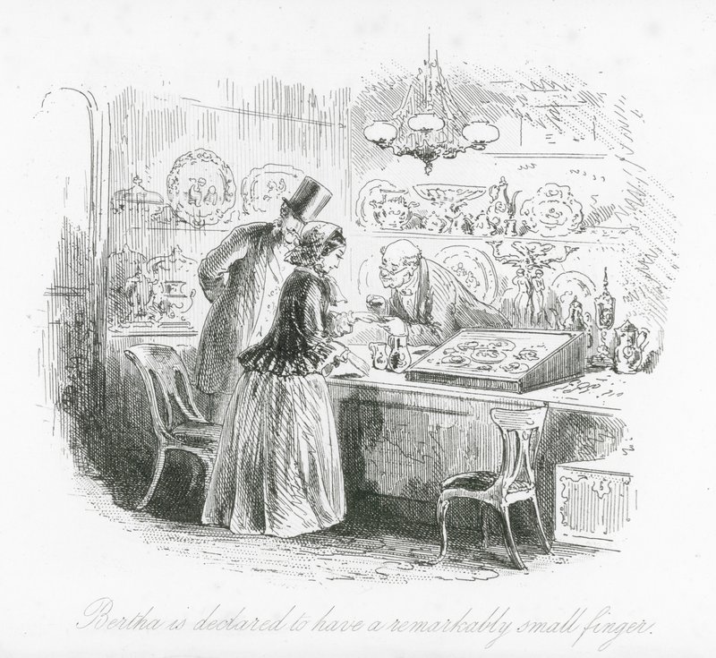 London Streets: Bertha is Declared to Have a Remarkably Small Finger by Hablot Knight (1815 92) Browne