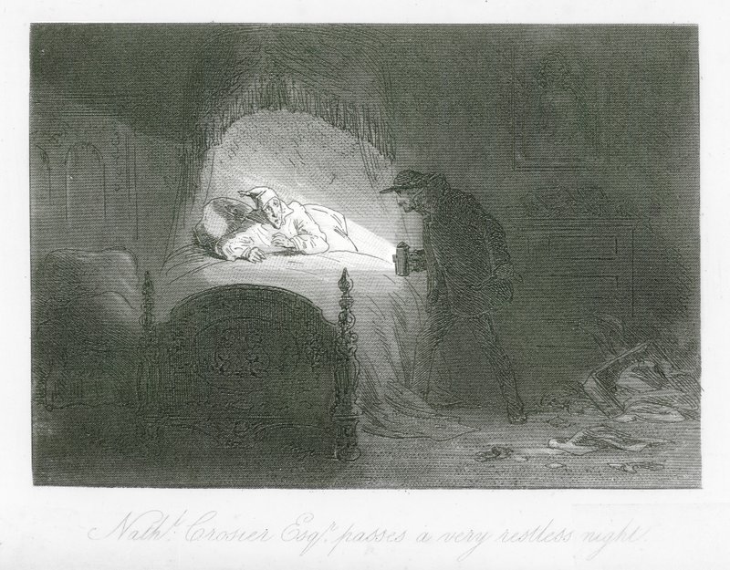 London streets: Nathaniel Crosier, Esq, passes a very Restless Night by Hablot Knight (1815-92) Browne