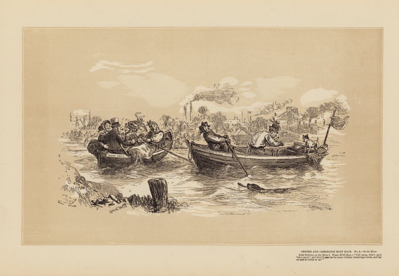 Oxford and Cambridge Boat Race, No 2, On the River by Hablot Knight (1815 92) Browne