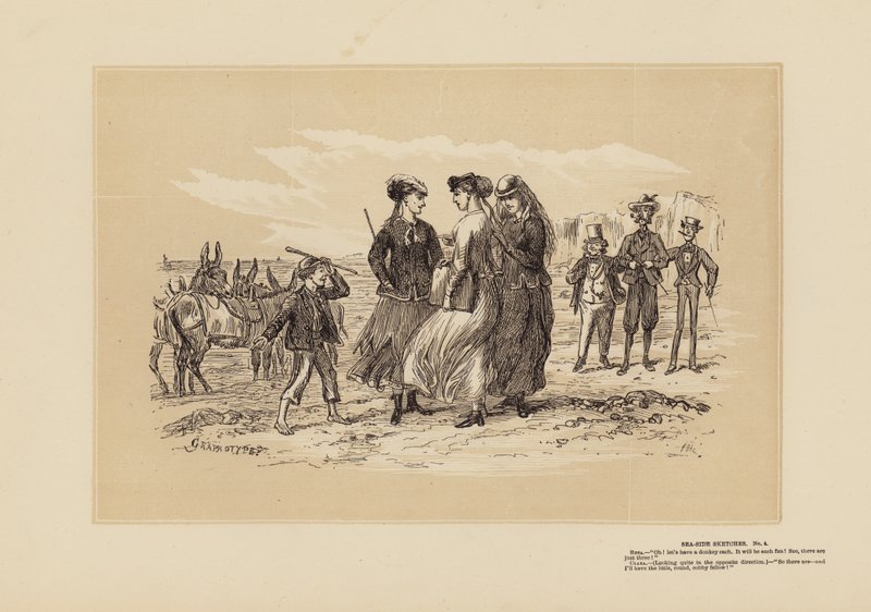 Sea-Side Sketches, No 4, The Three Donkeys by Hablot Knight (1815 92) Browne