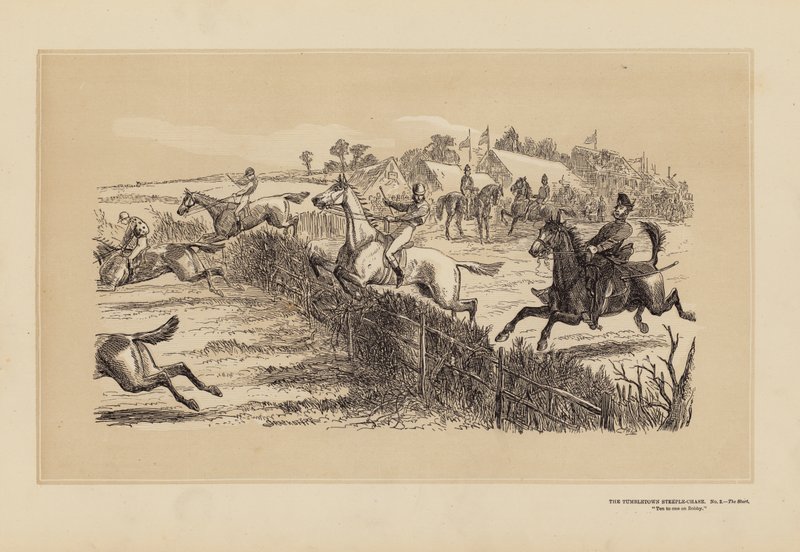 The Tumbletown Steeple-Chase, No 2, The Start by Hablot Knight (1815 92) Browne