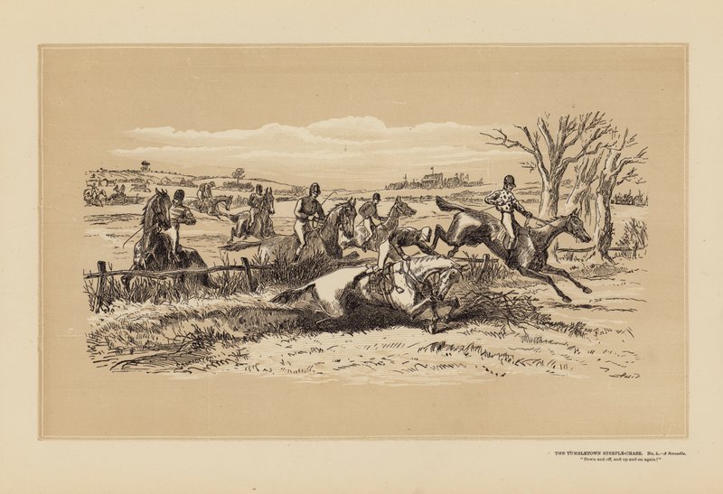 The Tumbletown Steeple-Chase, No 5, A Scramble by Hablot Knight (1815 92) Browne