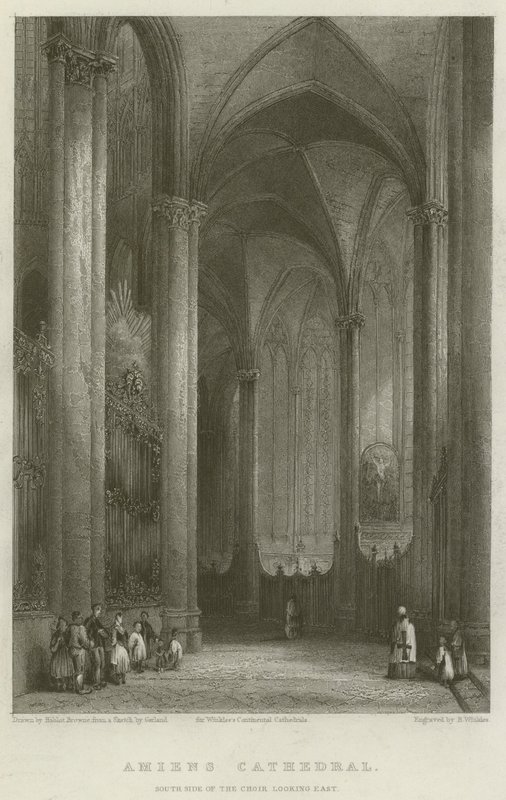 Amiens Cathedral, South Side of the Choir looking East by Hablot Knight Browne
