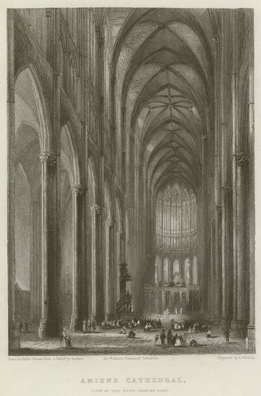 Amiens Cathedral, View of the Nave, looking East by Hablot Knight Browne