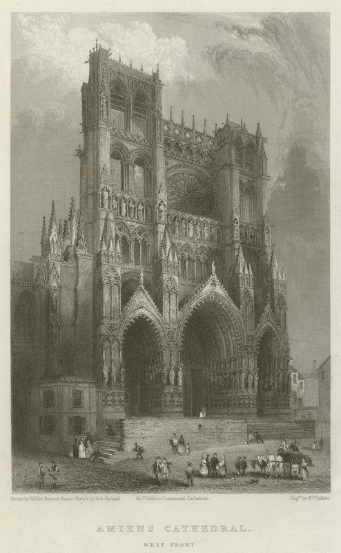Amiens Cathedral, West Front by Hablot Knight Browne