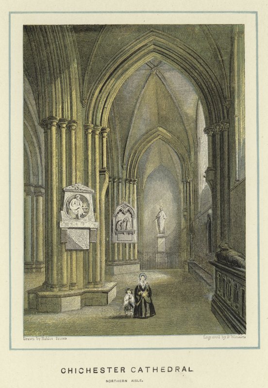 Chichester Cathedral, northern aisle by Hablot Knight Browne