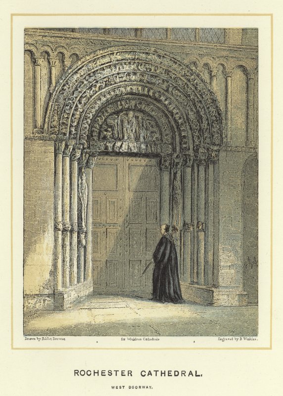 Rochester Cathedral, west doorway by Hablot Knight Browne