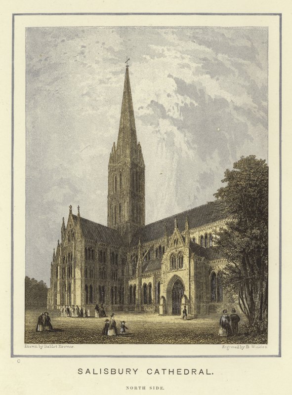 Salisbury Cathedral, North Side by Hablot Knight Browne