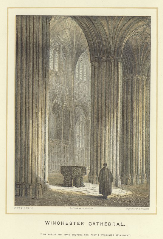 Winchester Cathedral, View Across the Nave Showing the Front and Wykeham