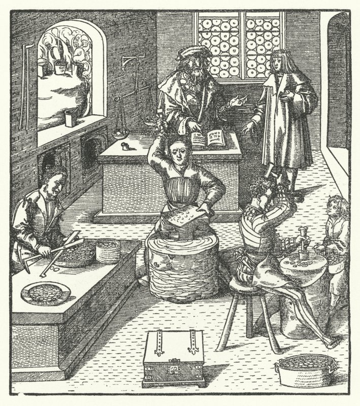 Archduke Maximilian of Austria at the mint by Hans (after) Burgkmair