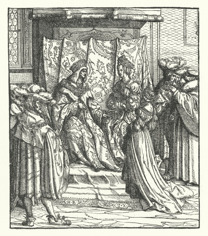 Eleanor of Portugal Receiving the Marriage Proposal of Frederick of Austria, King of the Romans by Hans (after) Burgkmair