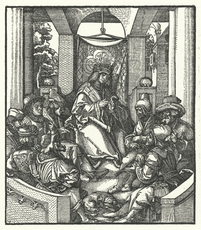 King Louis XI of France negotiating with Flemish rebels by Hans (after) Burgkmair