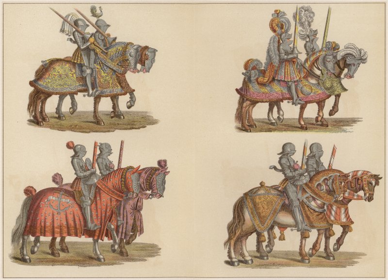 Knights on Horseback by Hans (after) Burgkmair