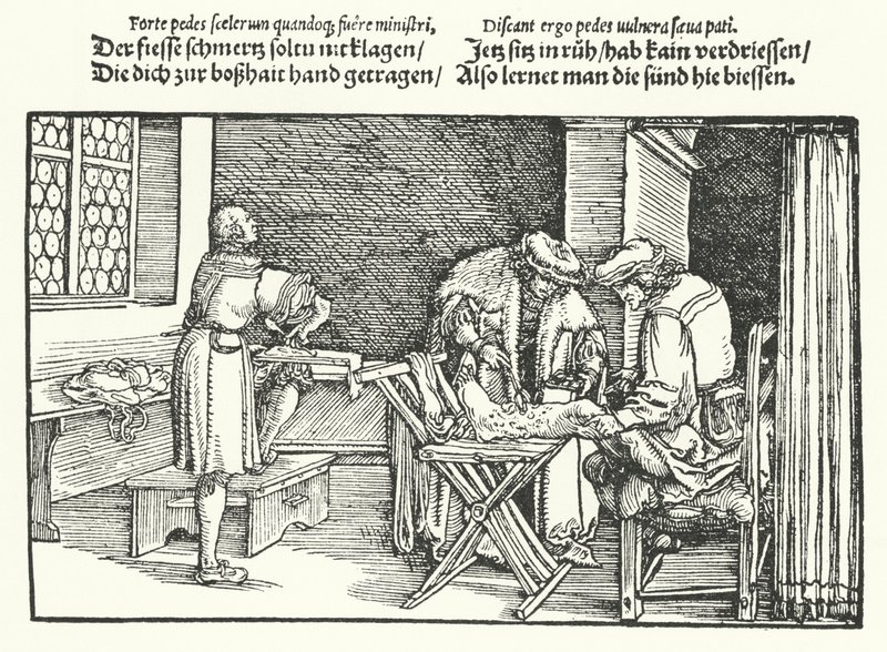Leg ulcers or sores by Hans (after) Burgkmair