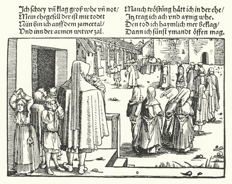 The Burial of the Head of the Family by Hans (after) Burgkmair