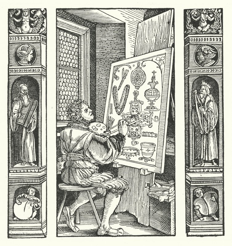 The painter of jewels by Hans (after) Burgkmair