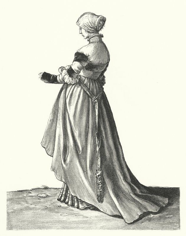 Costume of a Woman of Basel by Hans (after) Holbein the Younger