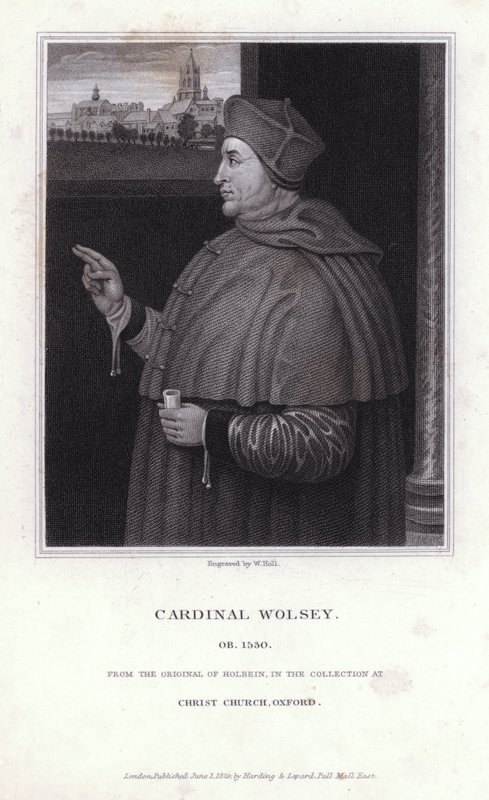 Thomas Wolsey, English Politician, Archbishop and Cardinal of the Catholic Church (engraving) by Hans (after) Holbein the Younger