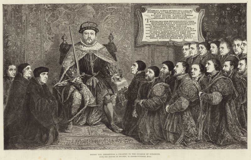 King Henry VIII presenting a charter to the College of Surgeons by Hans Holbein der Jüngere