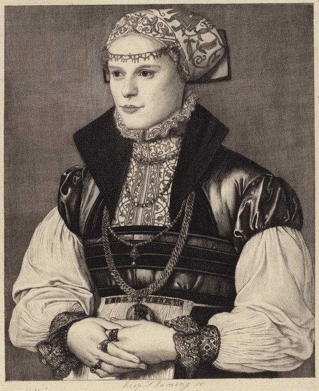 Portrait of a Woman in 16th Century Clothing by Hans Holbein der Jüngere