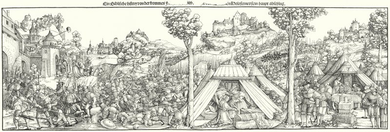 Landsknechts Fighting a Battle at the Beginning of the 16th Century (engraving) by Hans Leonard (after) Schaufelein