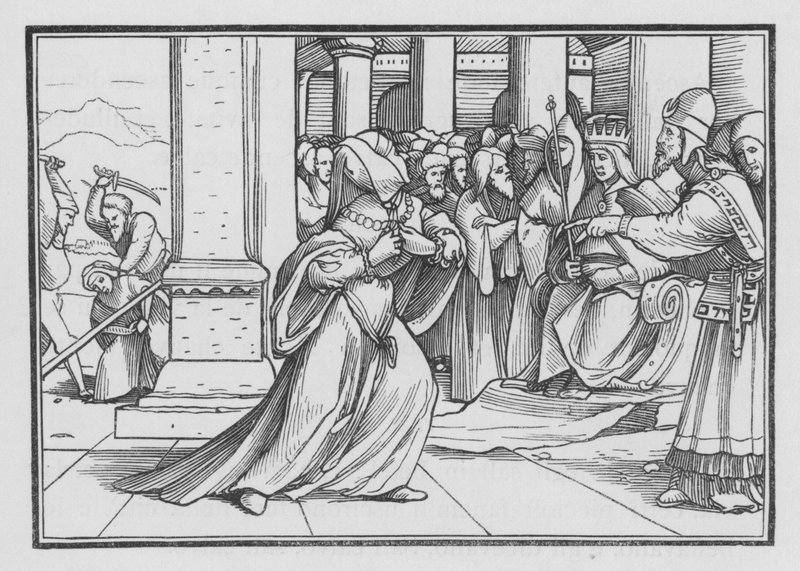 Athaliah Pressing Forward into the Temple is Seized and Slain by Hans after Holbein the Younger