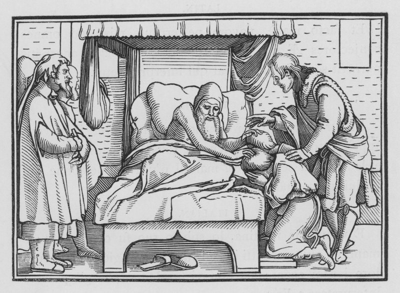 Jacob Blesses Joseph and His Two Sons by Hans after Holbein the Younger