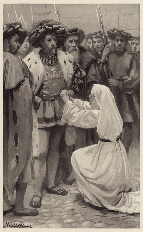 Justice, Most Royal Duke! by Harold Copping