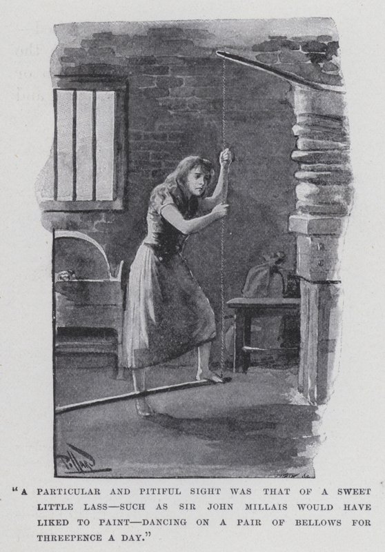 A Particular and Pitiful Sight Was That of a Sweet Little Lass, Such as Sir John Millais Would Have Liked to Paint, Dancing on a Pair of Bellows for Threepence a Day by Harold Hume Piffard