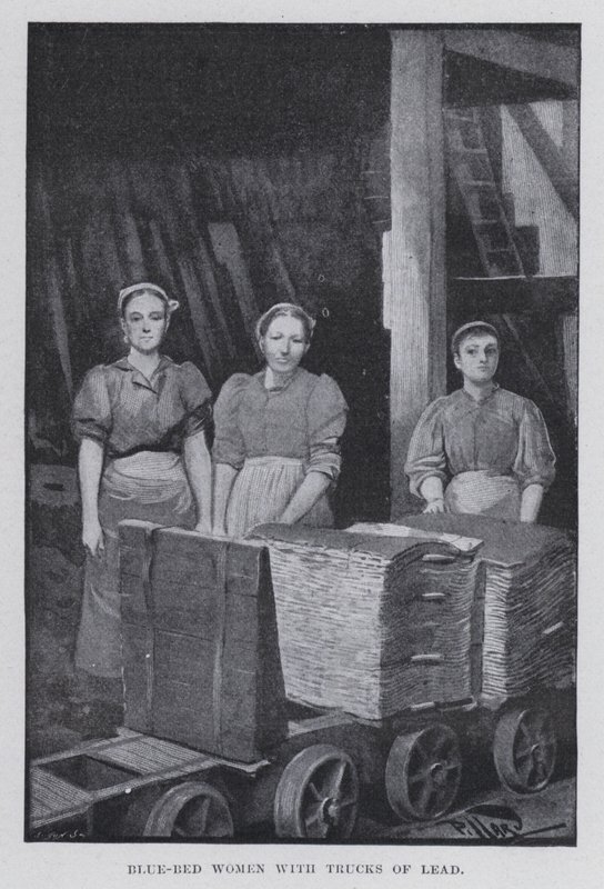 Blue-bed women with trucks of lead by Harold Hume Piffard