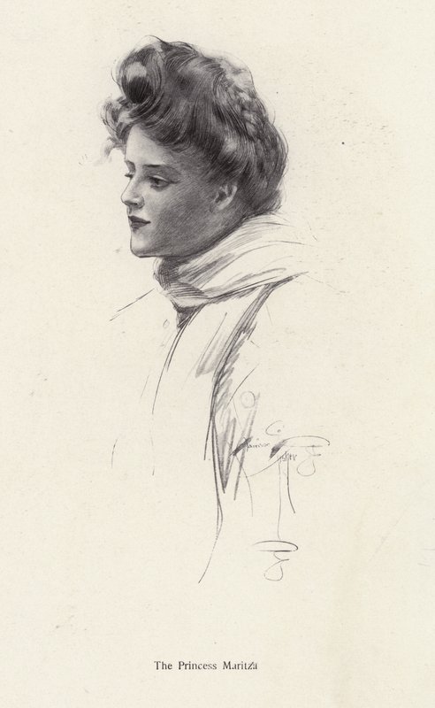 A character, Countess Frina Mavrodin from the novel, The Princess Moritza, by Percy Brebner by Harrison Fisher