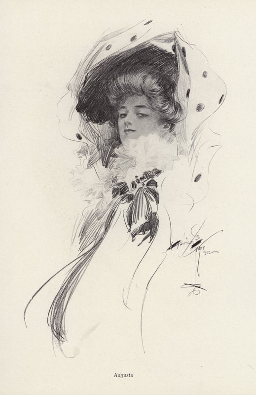 Portrait of a woman named Augusta by Harrison Fisher