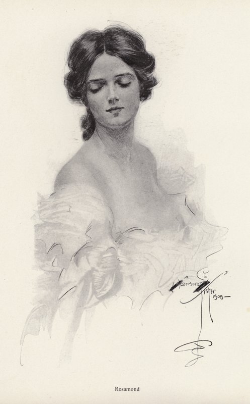 Portrait of a woman named Rosamond by Harrison Fisher