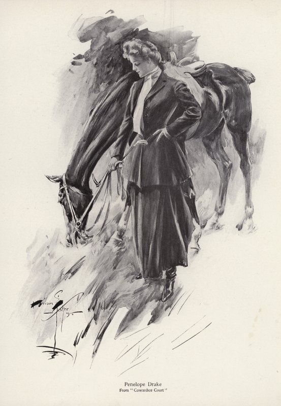 The character Penelope Drake from the novel, Cowardice Court, by George Barr McCutcheon by Harrison Fisher