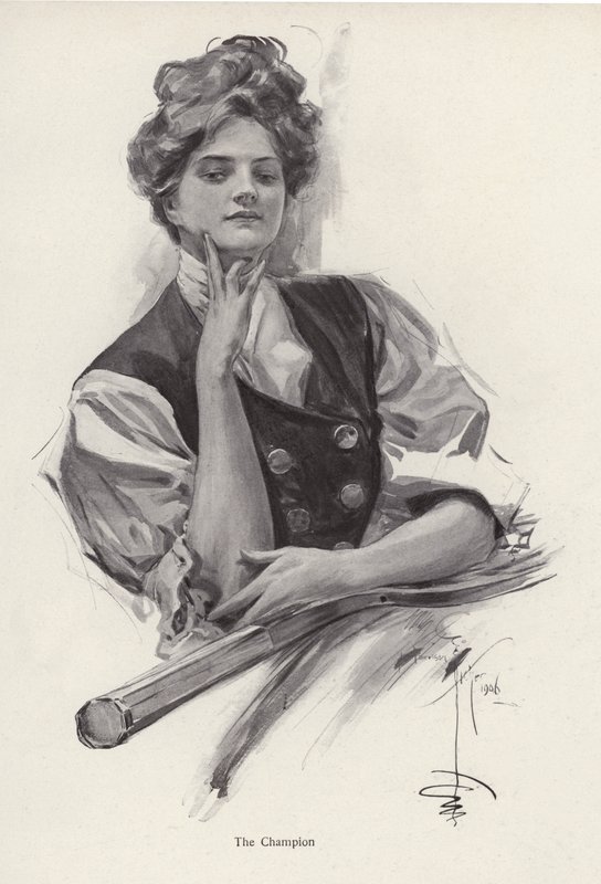 Young woman, tennis champion by Harrison Fisher