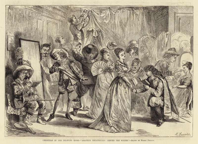 Christmas in the Drawing Room, Amateur Theatricals, Behind the Scenes by Harry Furniss