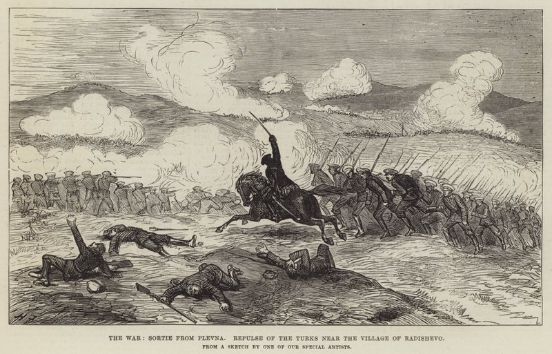 The War, Sortie from Plevna, Repulse of the Turks near the Village of Radishevo by Harry Furniss