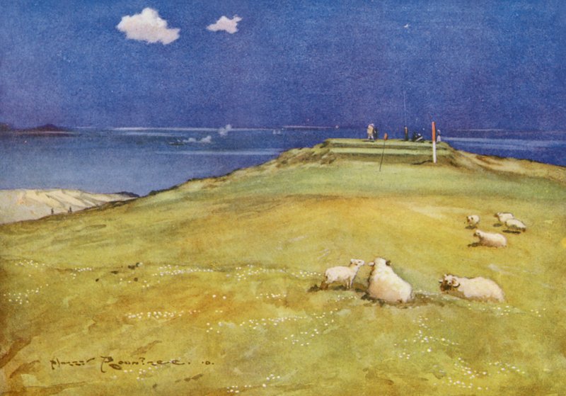 Golf Courses: Gullane, the Sixth Green and Seventh Tee by Harry (1878 1950) Rountree