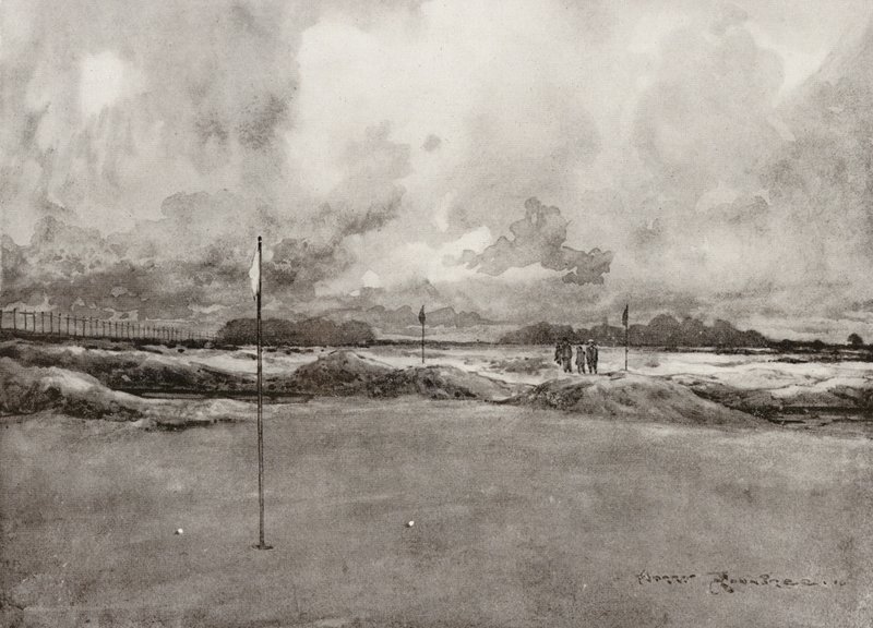 Golf Courses: Mitcham, the seventh green by Harry (1878 1950) Rountree