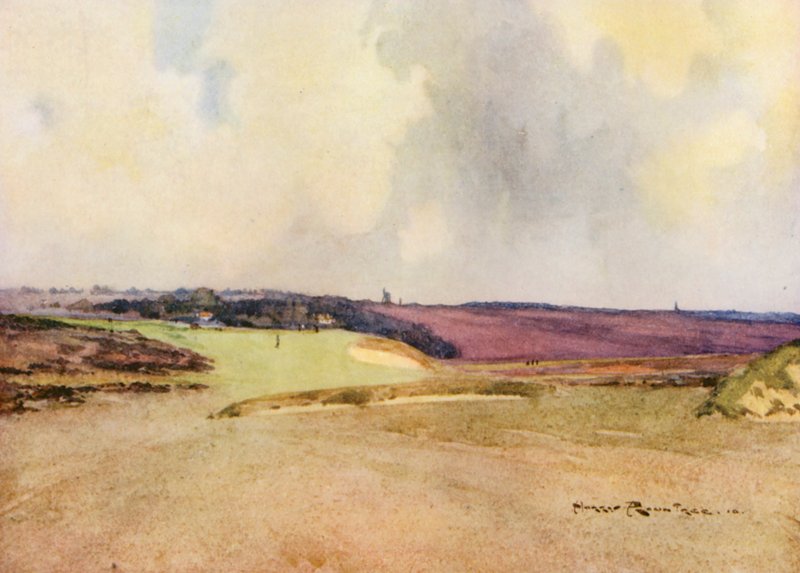 Golf Courses: Walton Heath, Second Shot at the Seventh Hole by Harry (1878 1950) Rountree