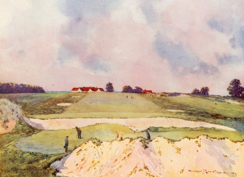 Golf Courses: Sandy Lodge, the First Green, Looking Towards the Club House by Harry (1878 1950) Rountree