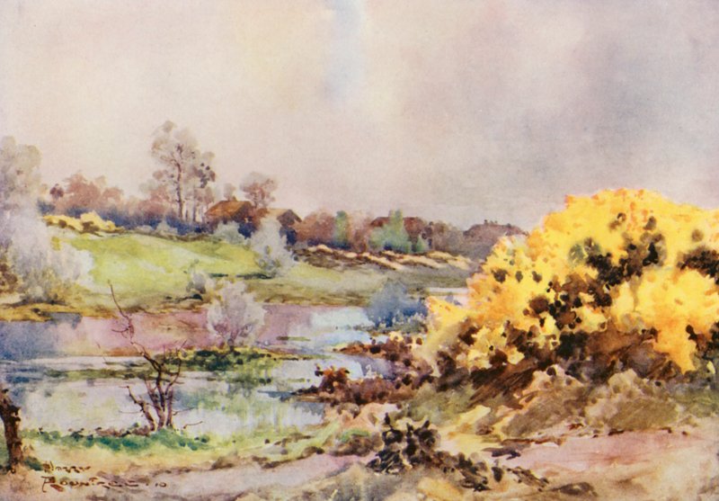 Golf Courses: Working, looking back at sixteenth green by Harry (1878 1950) Rountree
