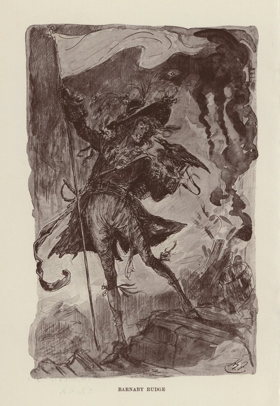 Illustration for Barnaby Rudge by Charles Dickens by Harry (after) Furniss