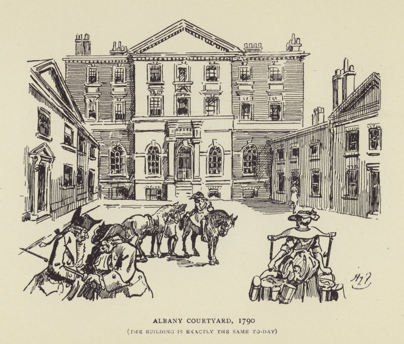 Albany Courtyard, 1790, The building is exactly the same today by Harry Furniss