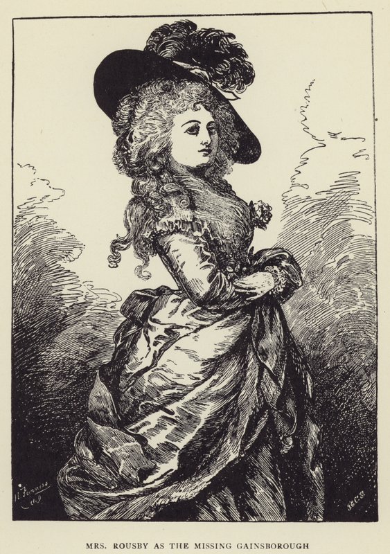 Mrs Rousby as the Missing Gainsborough by Harry Furniss