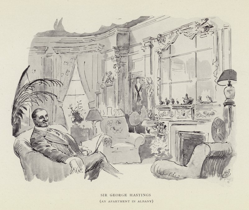 Sir George Hastings, An apartment in Albany by Harry Furniss