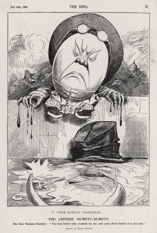 The Chinese Humpty Dumpty, cartoon on the Boxer Rebellion and the Boer War by Harry Furniss