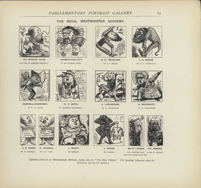 The Royal Westminster Academy - Imagining How Politicians Might Paint Each Other by Harry Furniss