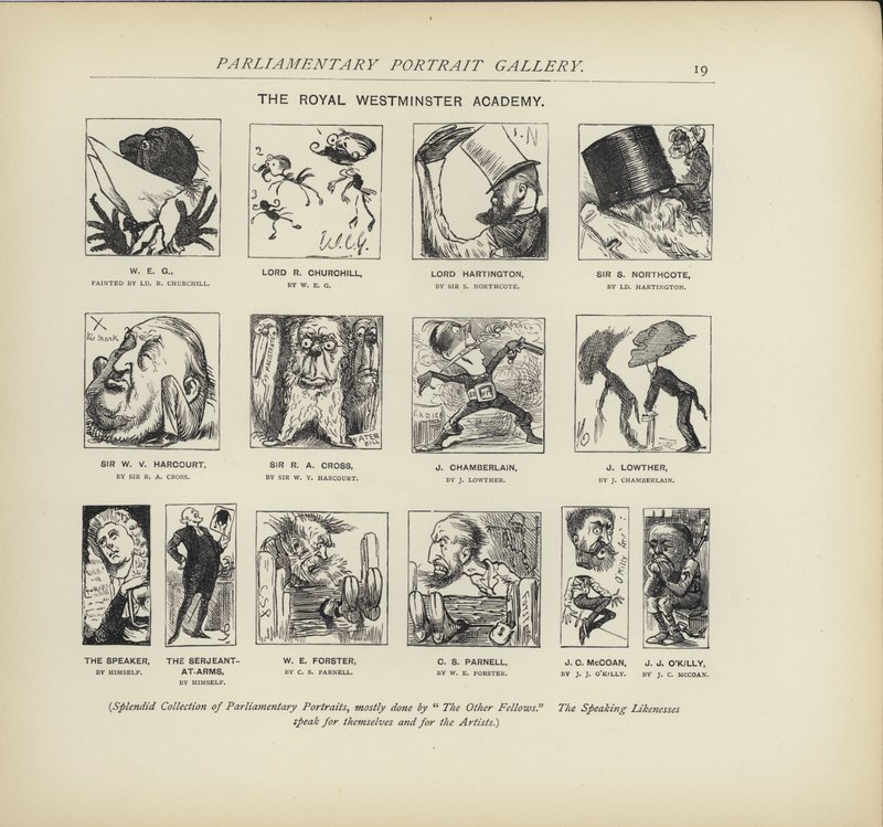 The Royal Westminster Academy - Imagining How Politicians Might Paint Each Other by Harry Furniss